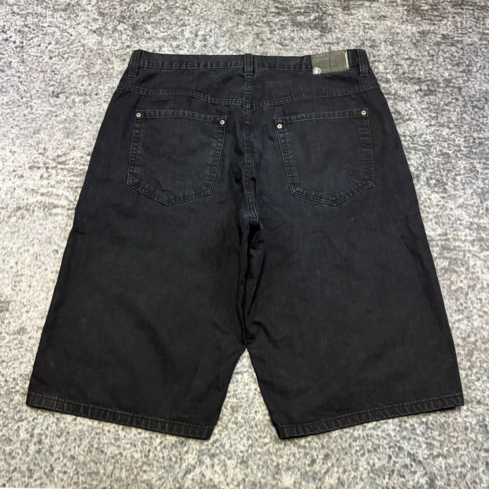 VTG Rocawear Jorts Mens 38 Black Baggy Grunge Skater Hip-Hop Y2K‎ Denim Shorts